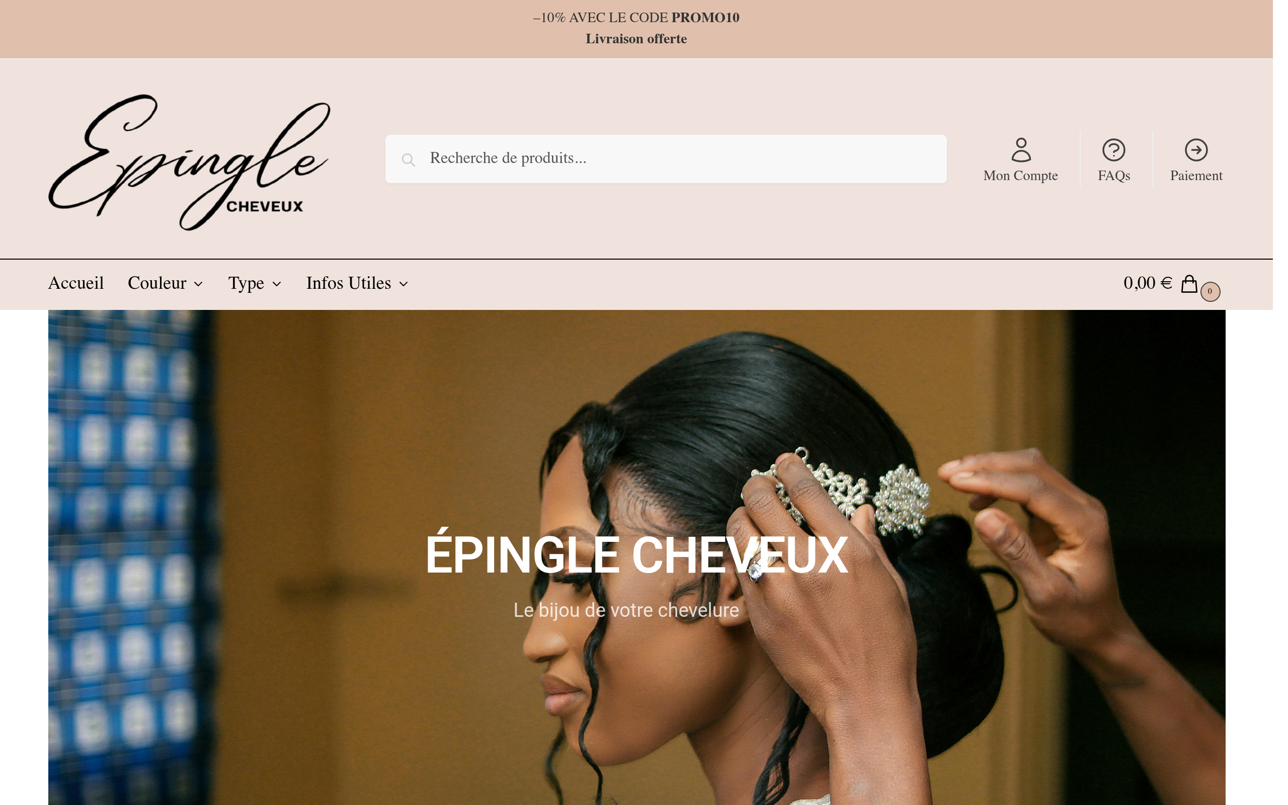 Aperçu du site Épingle Cheveux