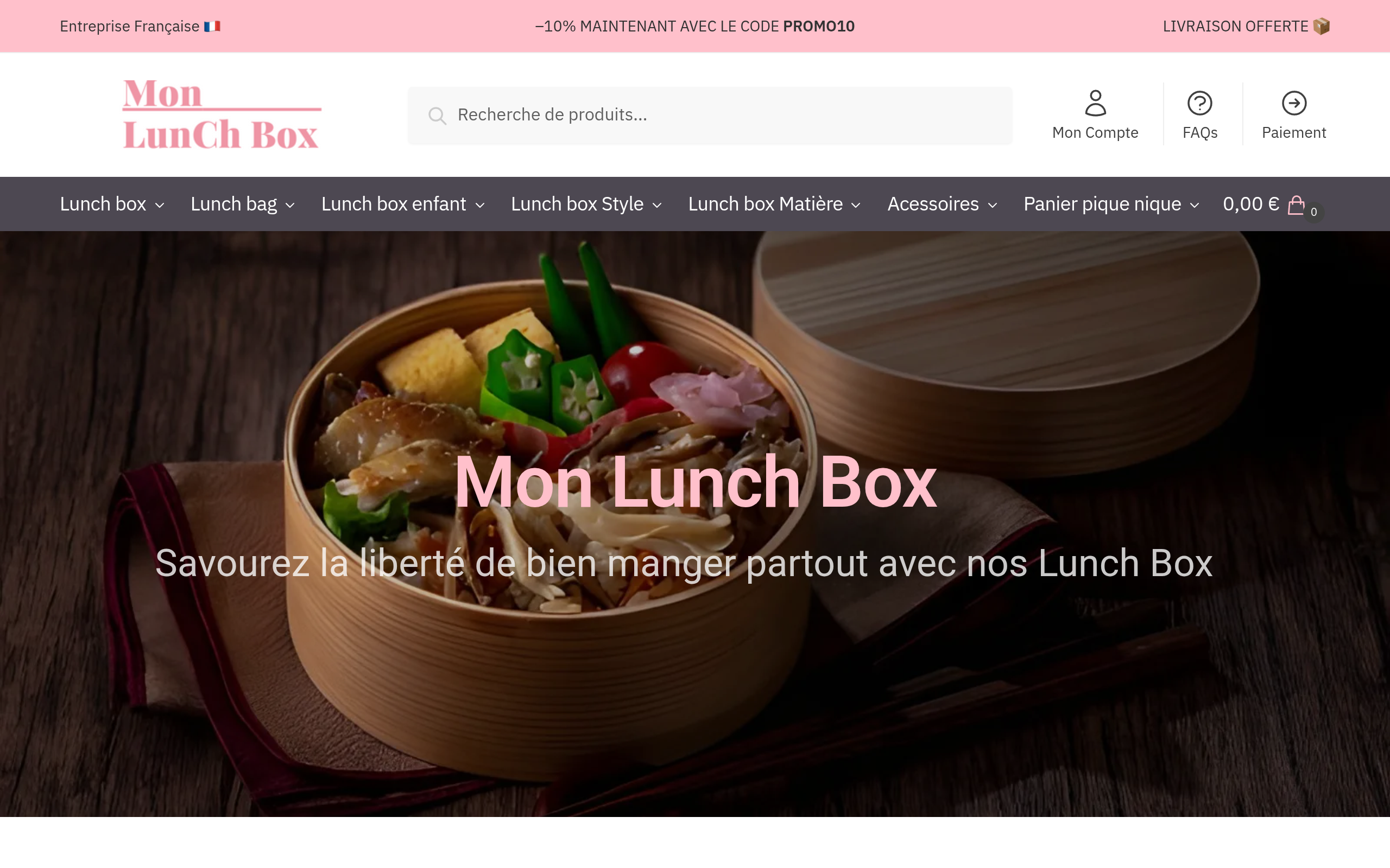 Aperçu du site Mon Lunch Box